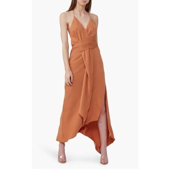 Significant Other Elusive Asymmetrical Halter Midi Dress in Chestnut Size 8 $218 - Picture 4 of 5